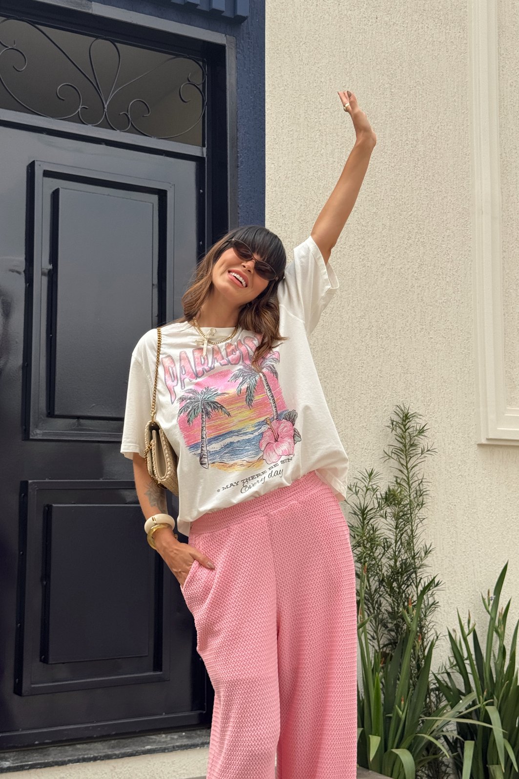 T-SHIRT OVERSIZED PARADISE EVERY DAY OFF WHITE