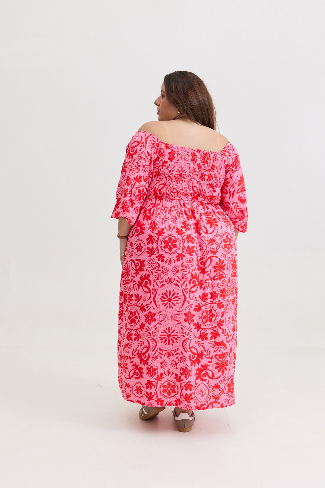 VESTIDO MIDI BARBARA LA FIORE ROSA