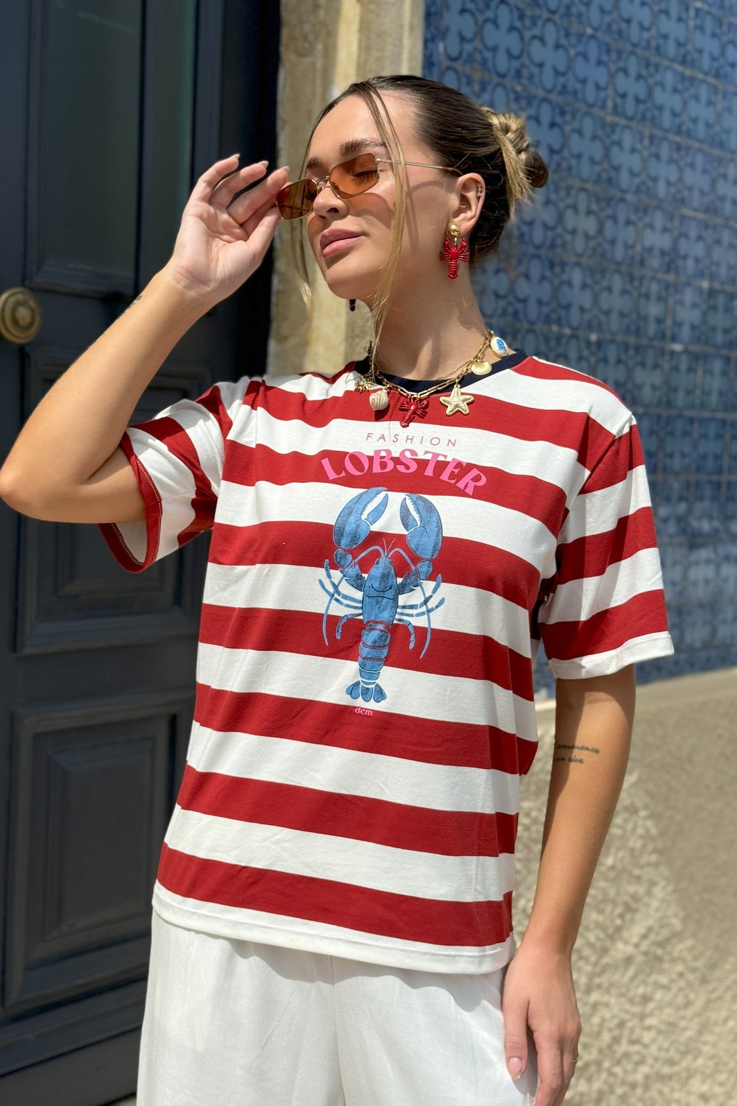 T-SHIRT FASHION LOBSTER LISTRADA