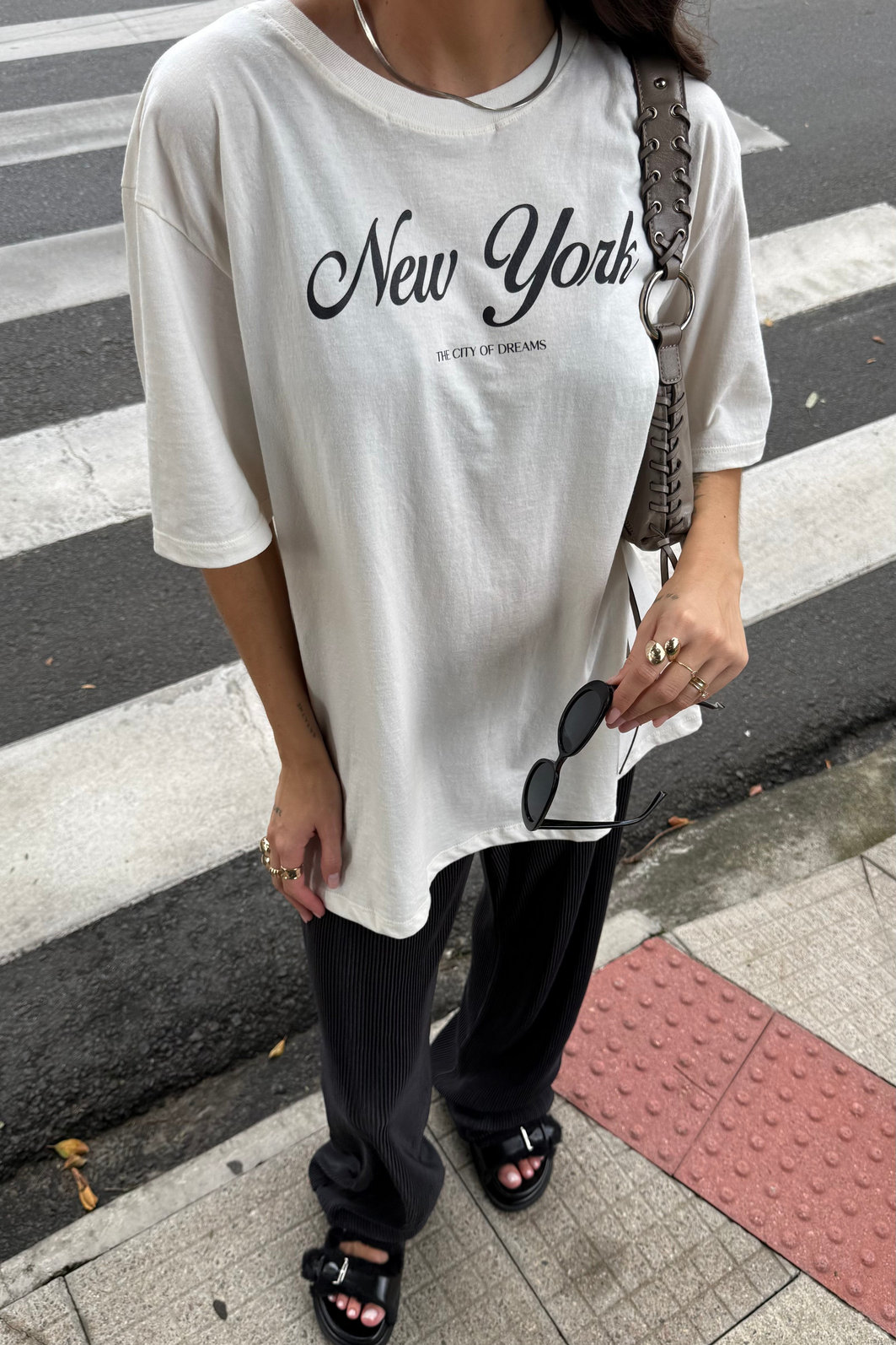 T-SHIRT OVERSIZED NEW YORK OFF WHITE