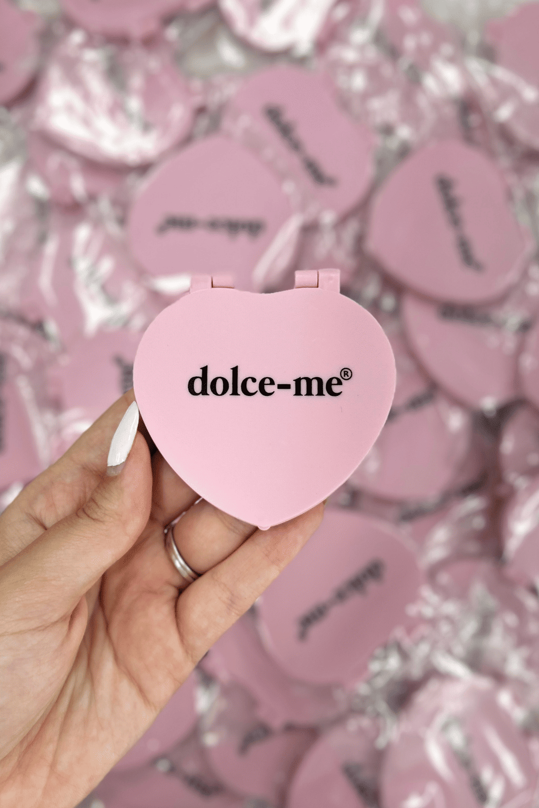 ESPELHO DE CORAÇÃO ROSA