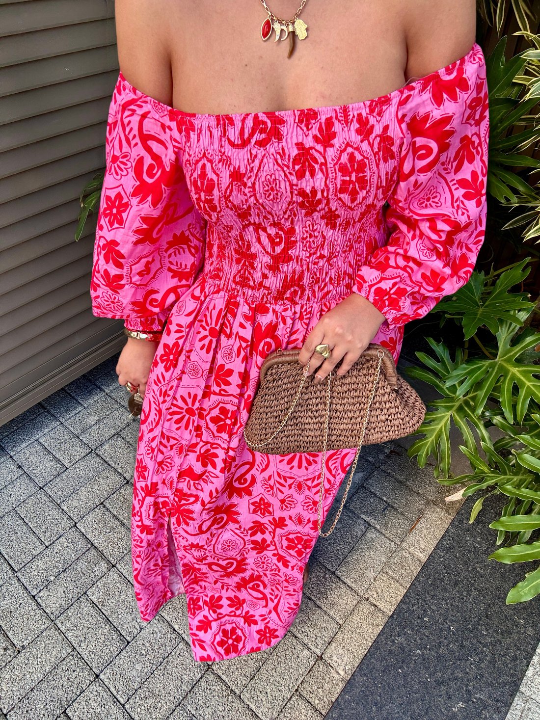 VESTIDO MIDI BARBARA LA FIORE ROSA