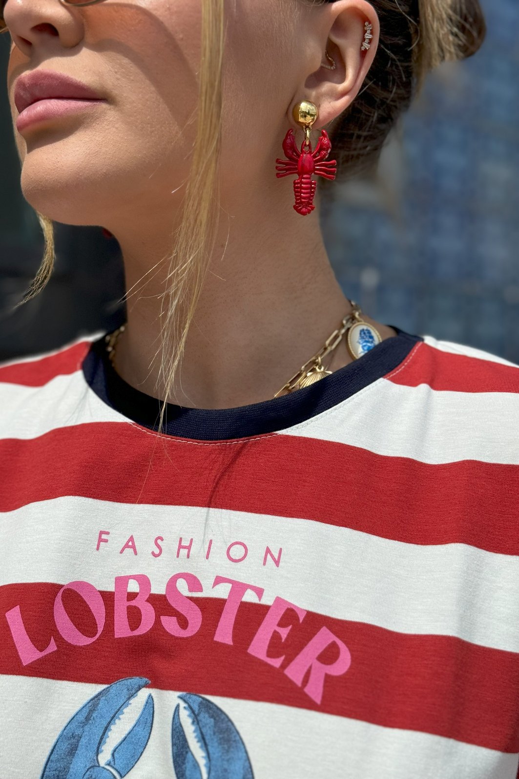 T-SHIRT FASHION LOBSTER LISTRADA