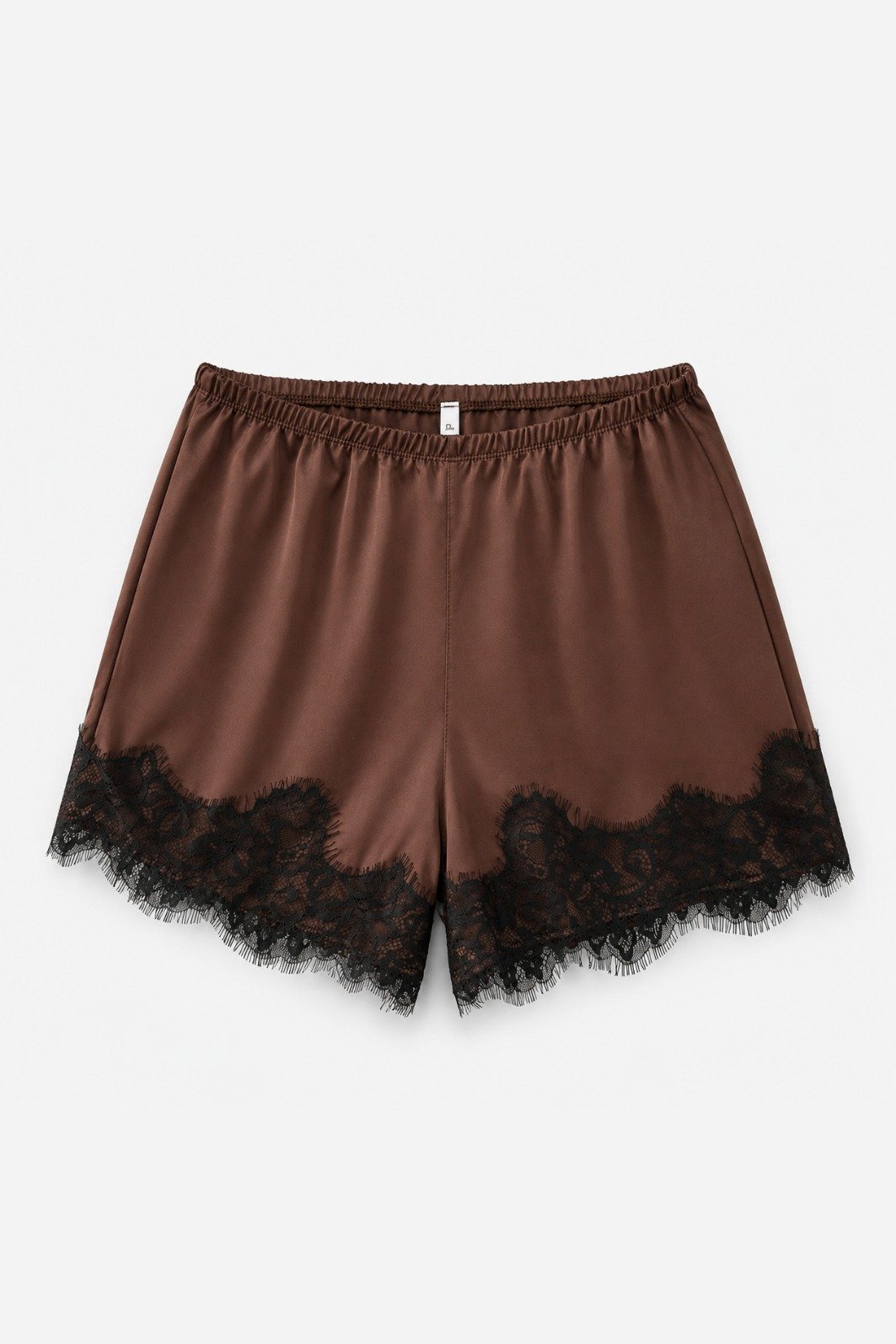 SHORTS DE CETIM COM BARRA DE RENDA HELOISA MARROM