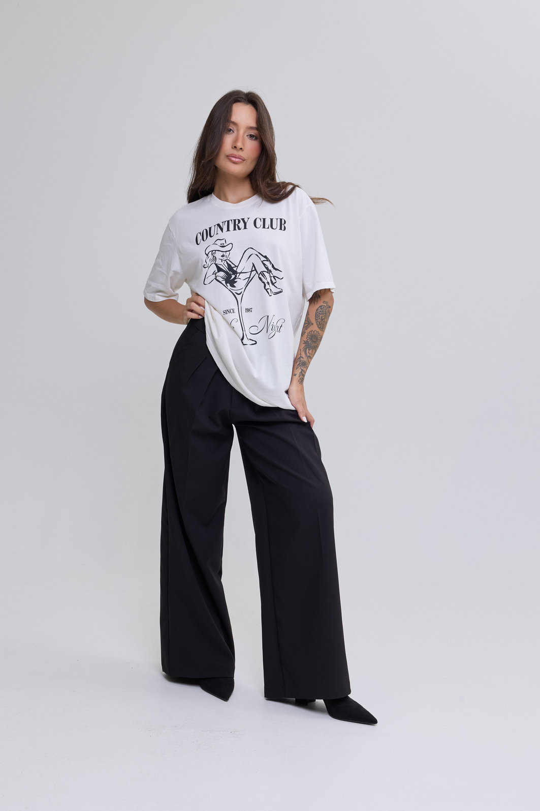 T-SHIRT OVERSIZED GIRLS COUNTRY OFF WHITE
