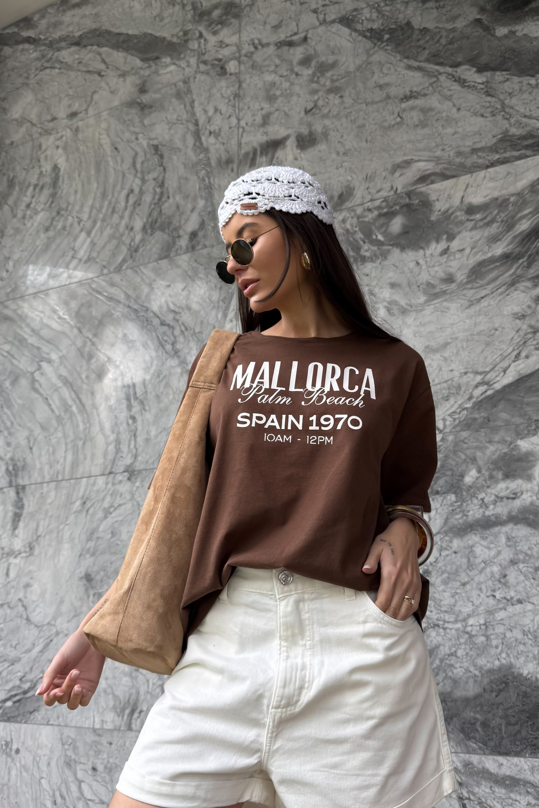 T-SHIRT ESTONADA MALLORCA MARROM CHOCOLATE