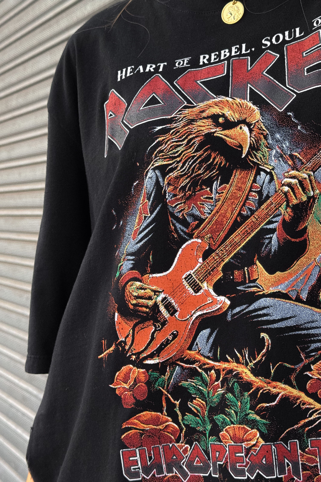 T-SHIRT OVERSIZED ESTONADA HEART REBEL PRETA