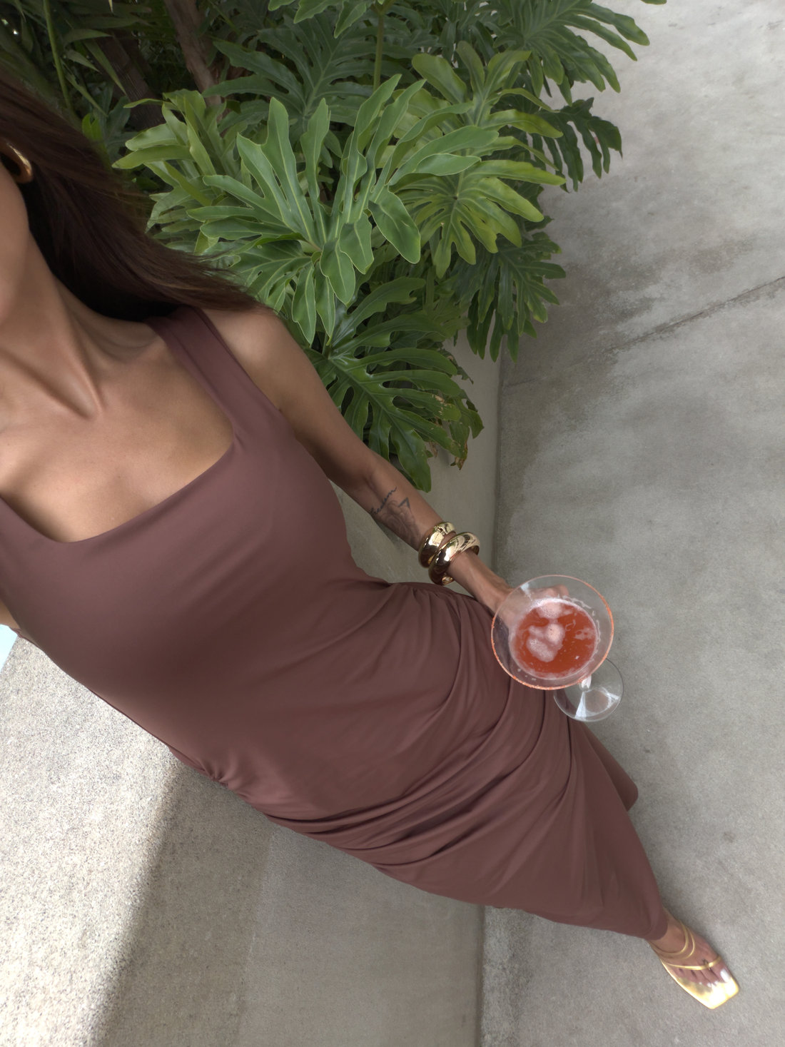 VESTIDO DECOTE QUADRADO GORGEOUS MARROM