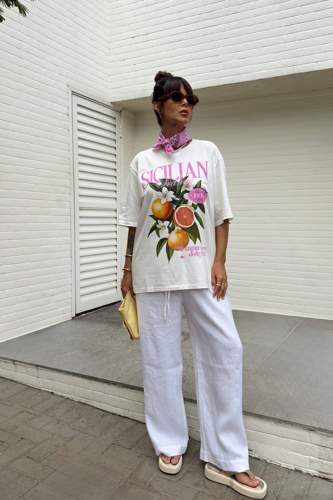 T-SHIRT OVERSIZED SICILIAN ORANGE OFF WHITE