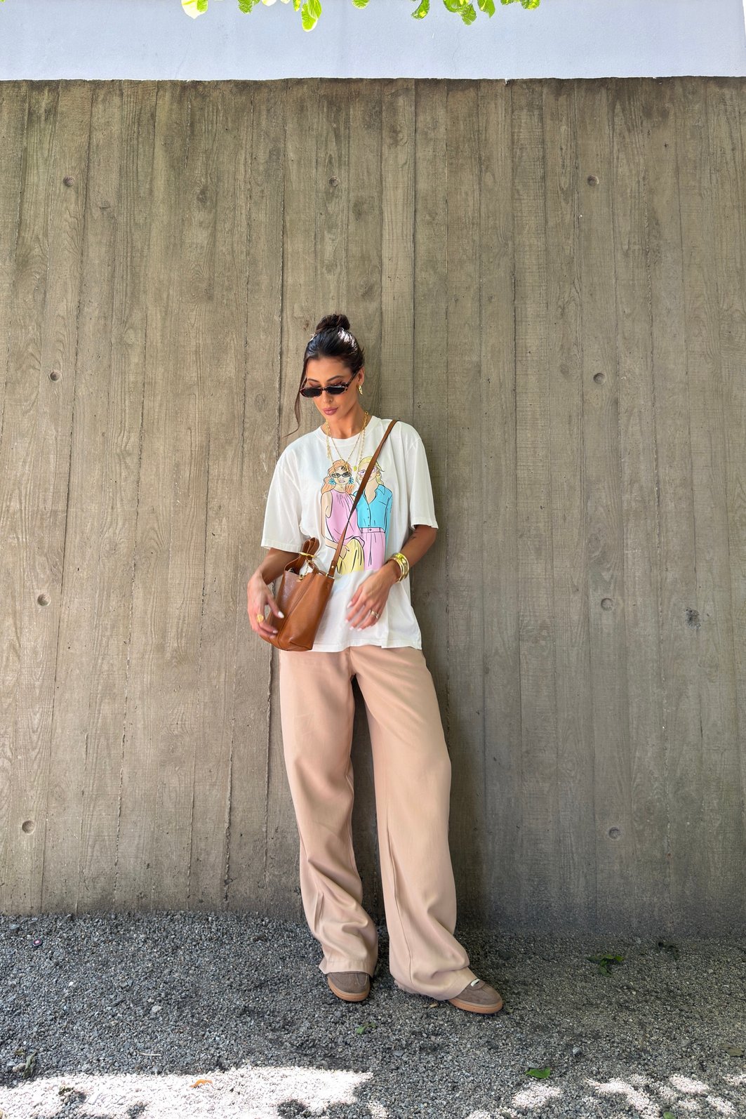 T-SHIRT OVERSIZED AESTHETIC GIRLS OFF WHITE