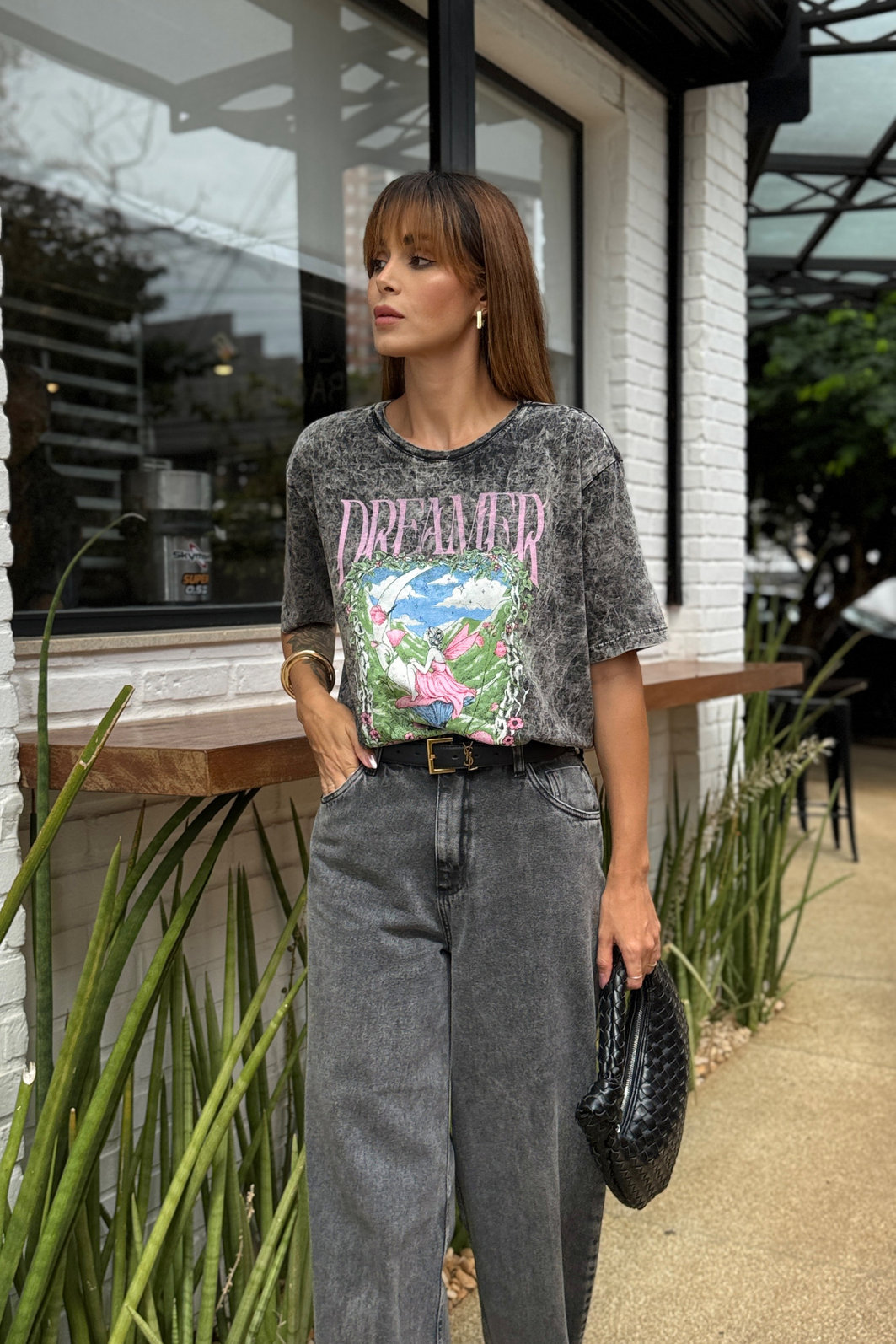 PRÉ-VENDA T-SHIRT ESTONADA DREAMER FANTASTIC PRETO MARMORIZADO VINTAGE