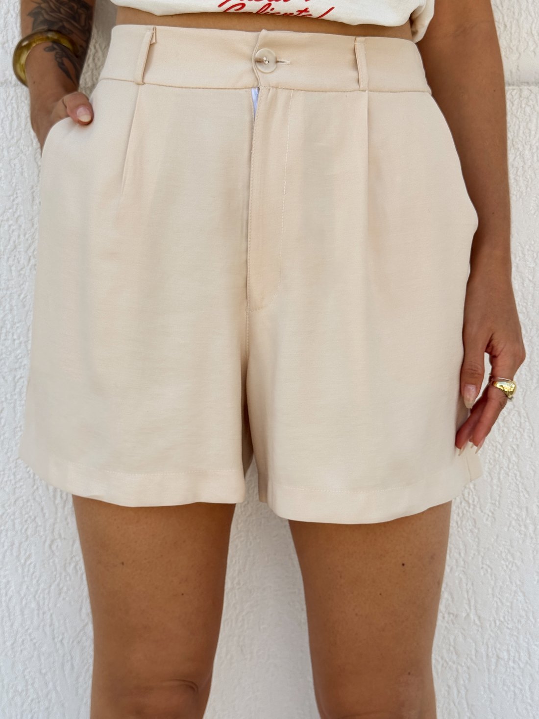 SHORTS ALFAIATARIA BARCELONA AREIA