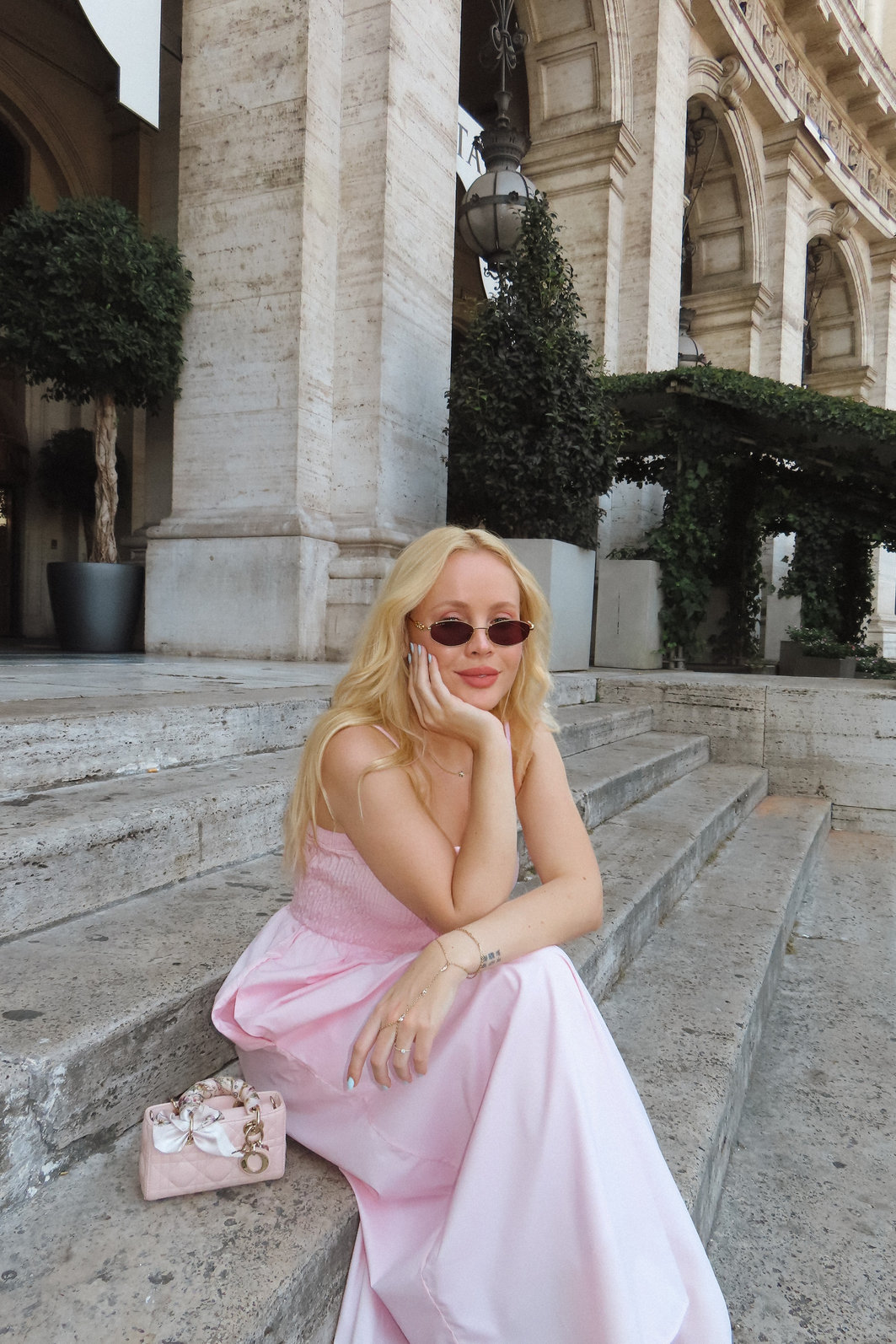 VESTIDO MIDI COM FORRO E BUSTO EM LASTEX PANDORA ROSA CLARO