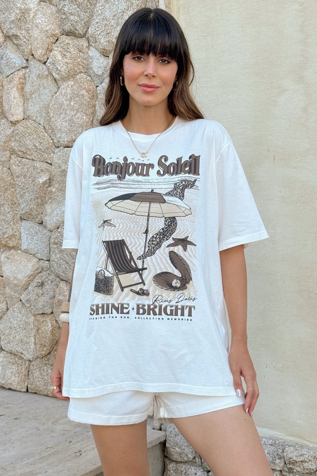 T-SHIRT OVERSIZED BONJOUR SOLEIL OFF WHITE