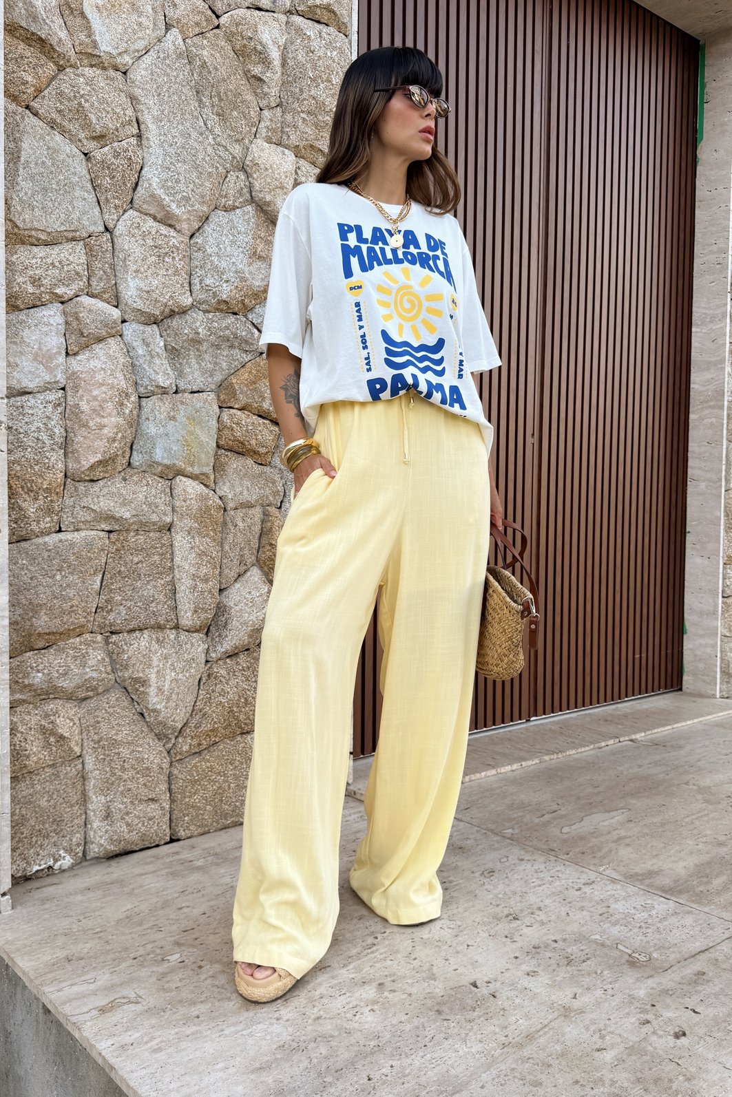 T-SHIRT OVERSIZED PLAYA DE MALLORCA OFF WHITE