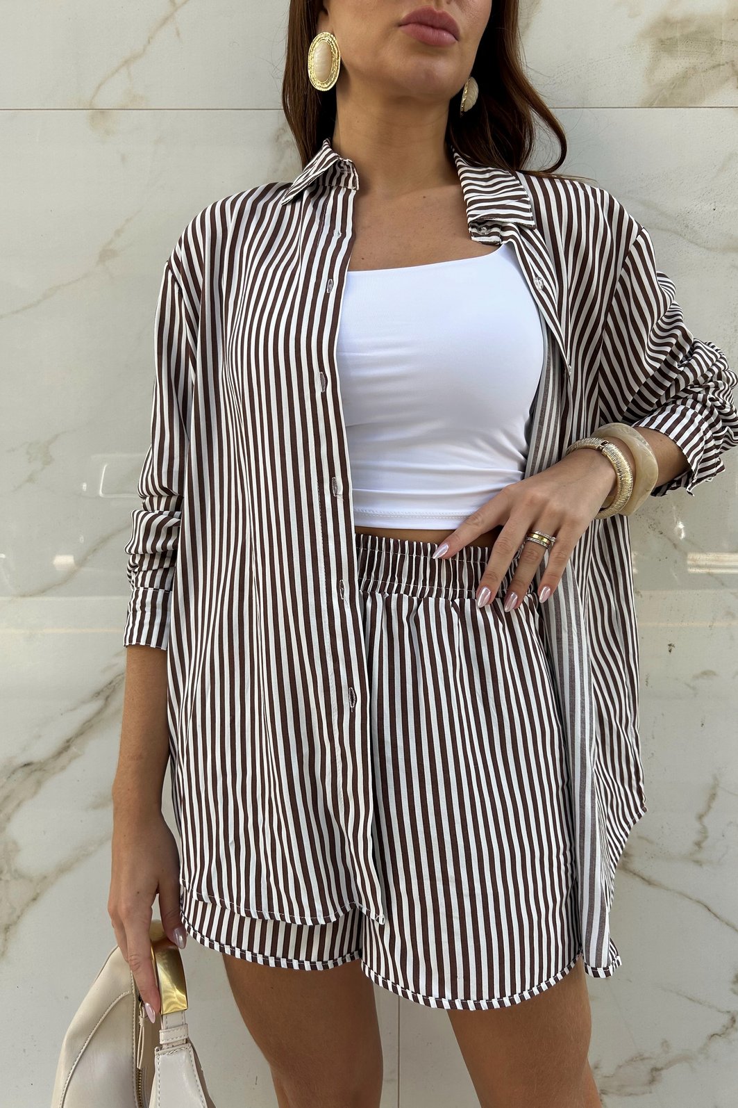 CONJUNTO LISTRADO MARESIA MARROM