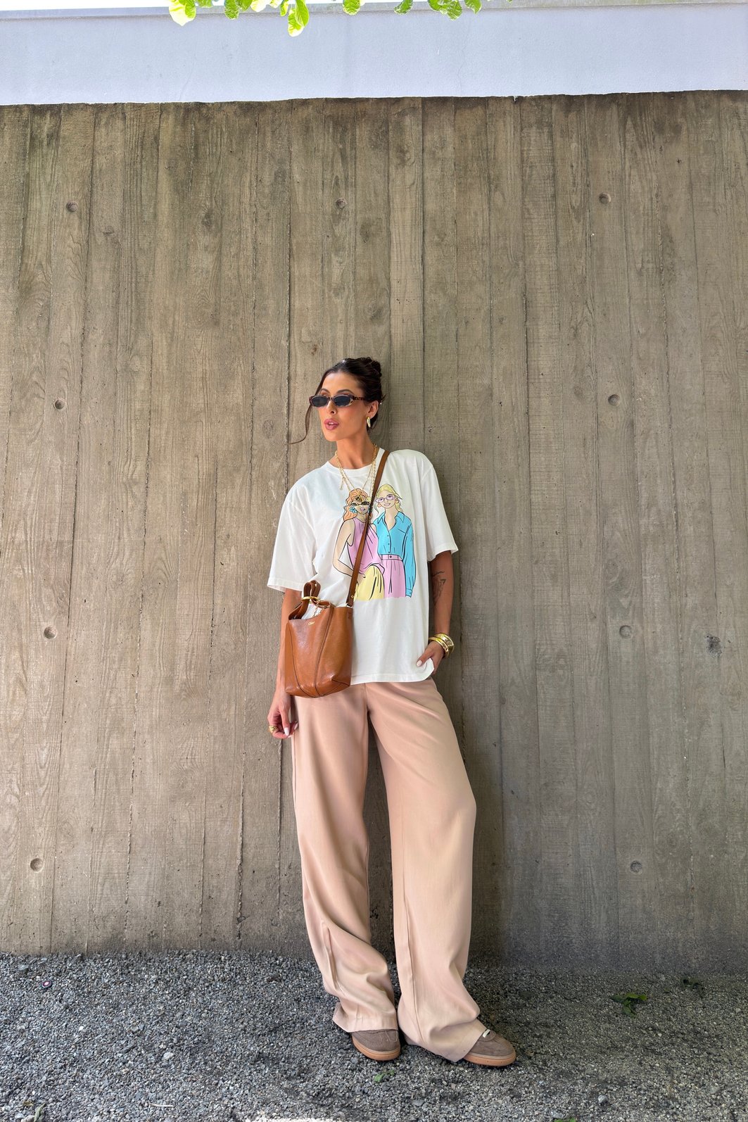 T-SHIRT OVERSIZED AESTHETIC GIRLS OFF WHITE