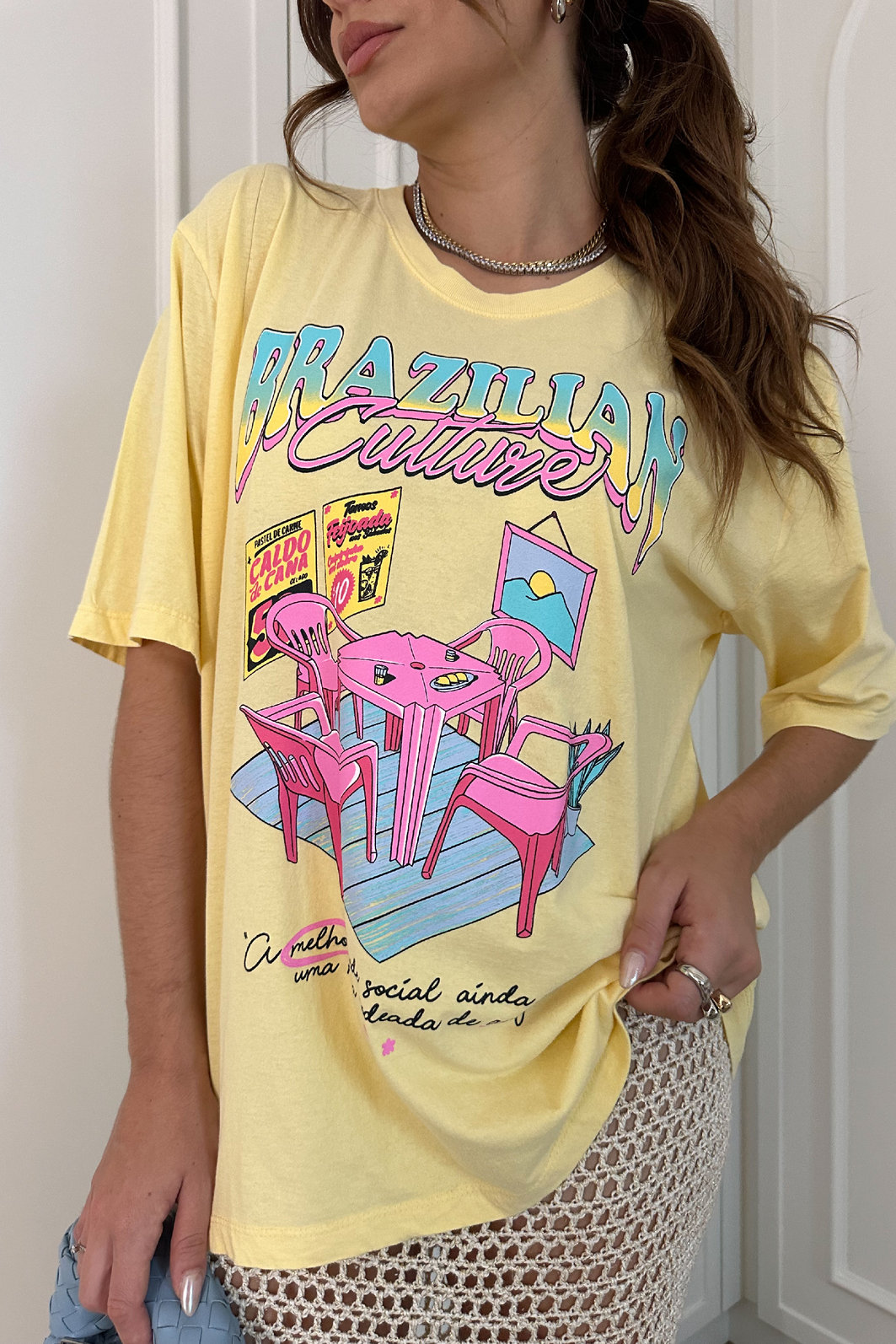 T-SHIRT OVERSIZED BRAZILIAN CULTURE AMARELO CANDY