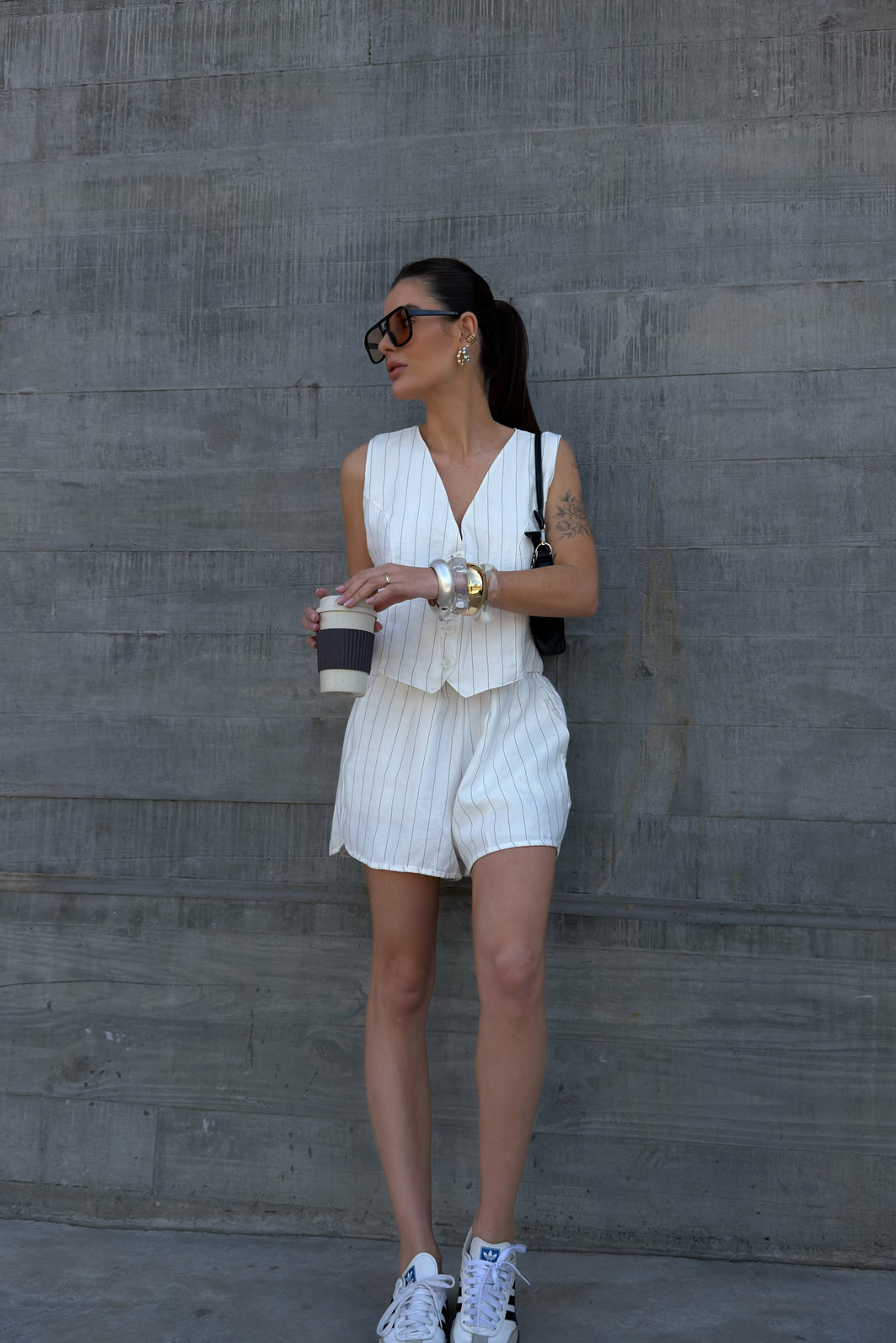 SHORTS ALFAIATARIA ELLEN OFF WHITE