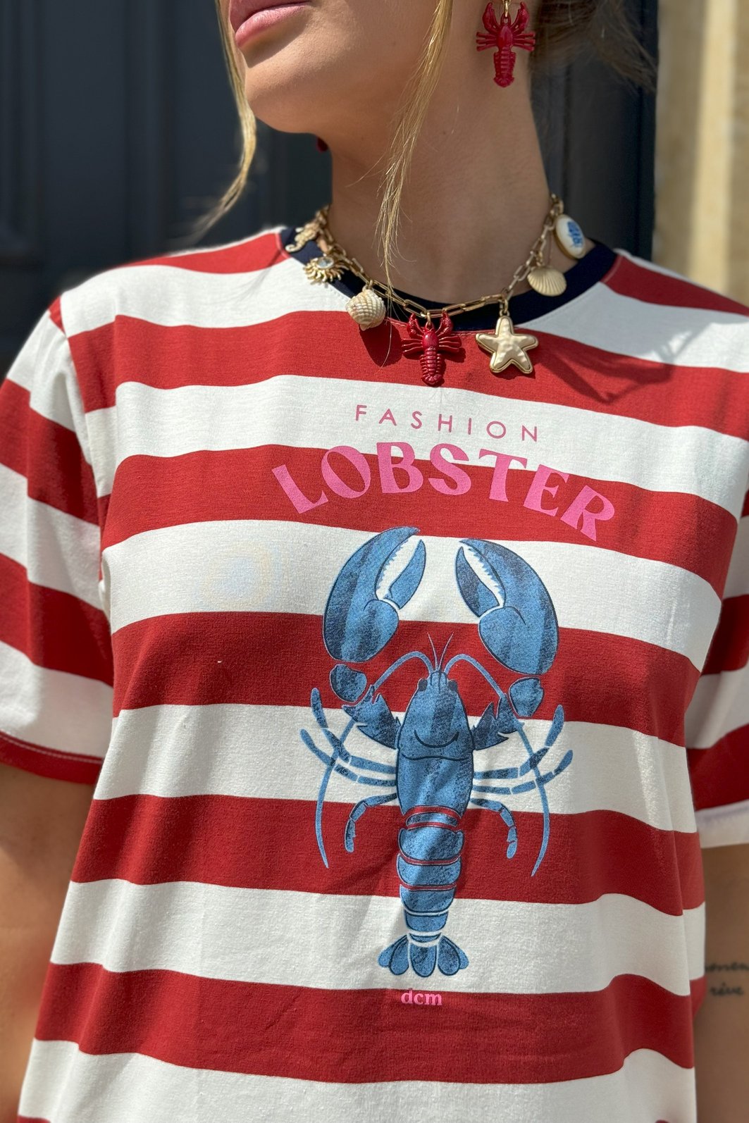 T-SHIRT FASHION LOBSTER LISTRADA