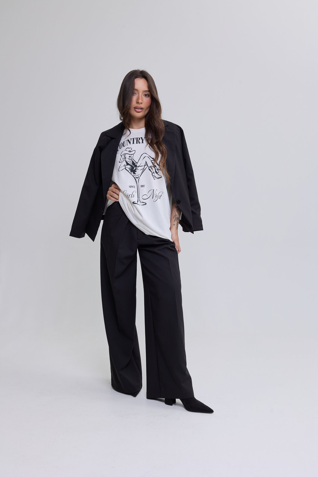 T-SHIRT OVERSIZED GIRLS COUNTRY OFF WHITE