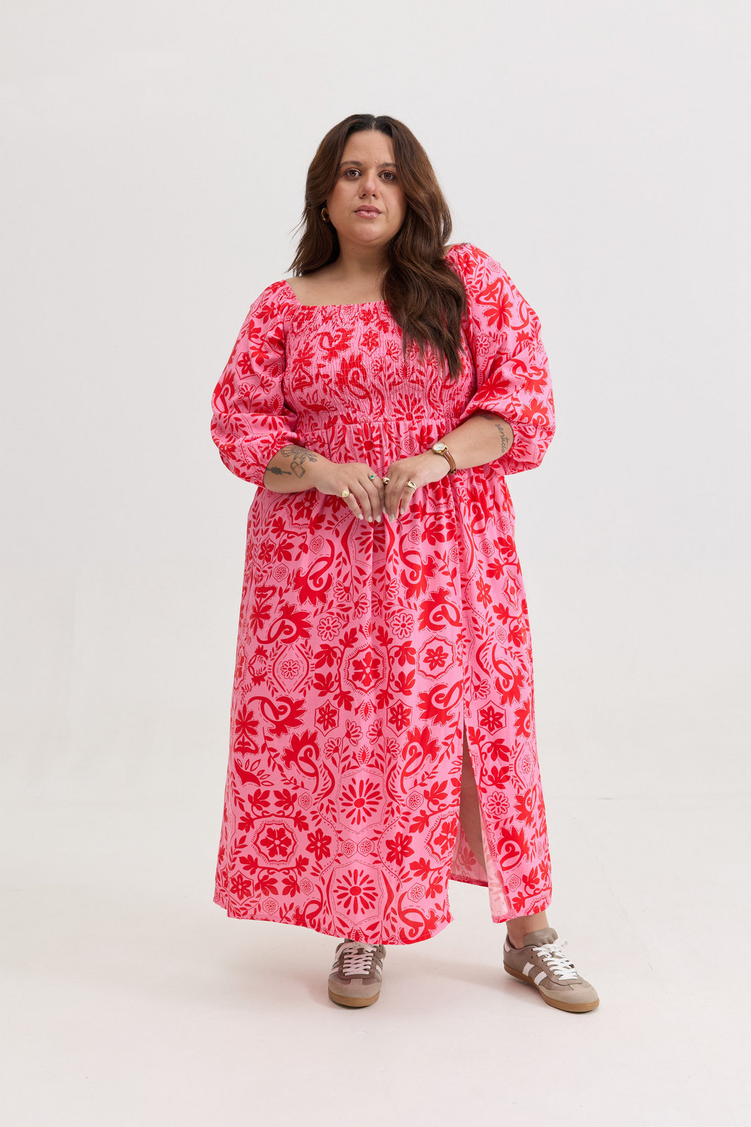 VESTIDO MIDI BARBARA LA FIORE ROSA