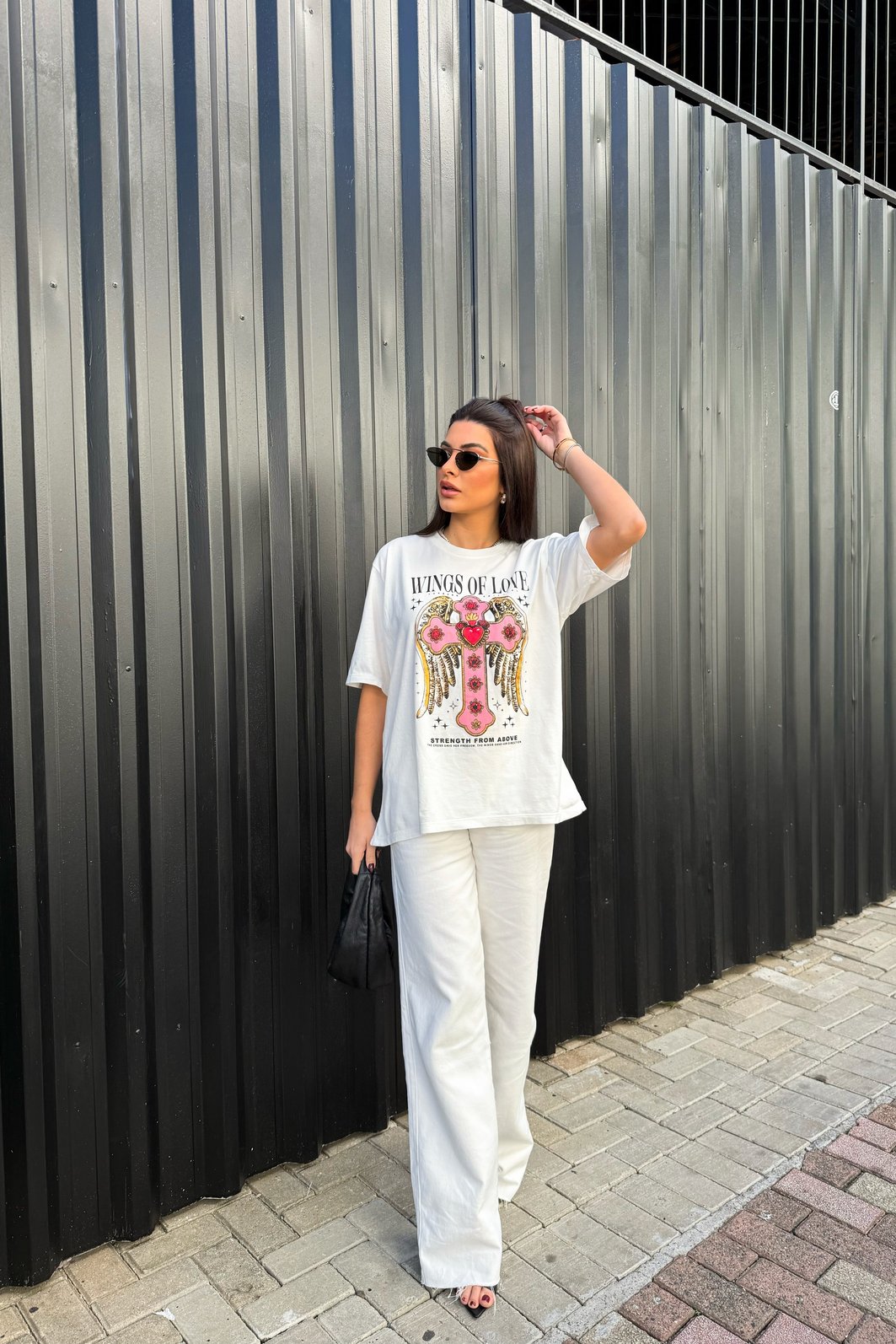 T-SHIRT OVERSIZED WINGS OF LOVE OFF WHITE