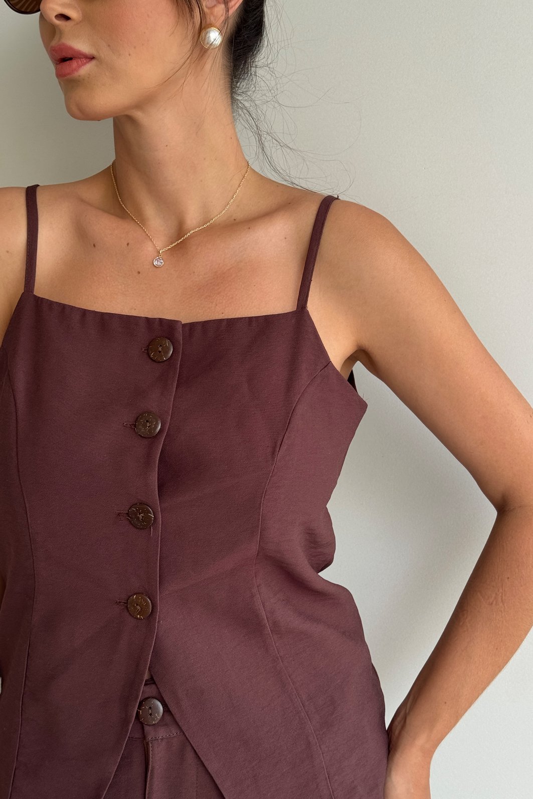 COLETE ALFAIATARIA PORTOFINO MARROM