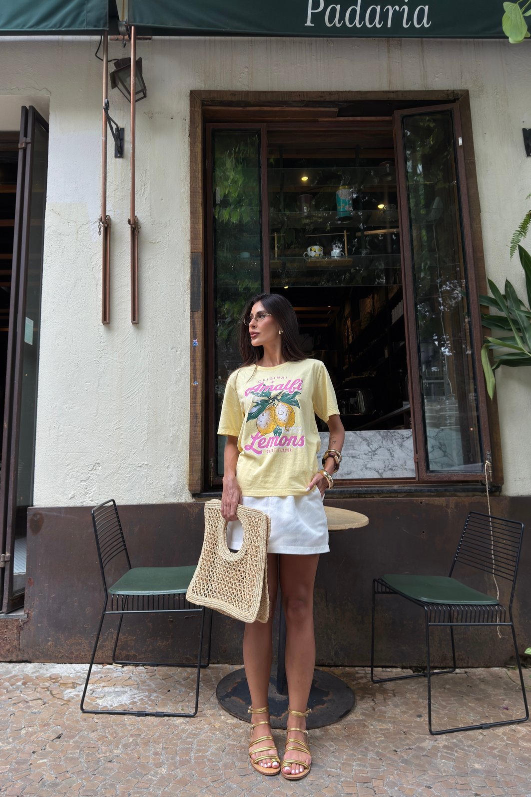 T-SHIRT ESTONADA ORIGINAL AMALFI AMARELO MANTEIGA