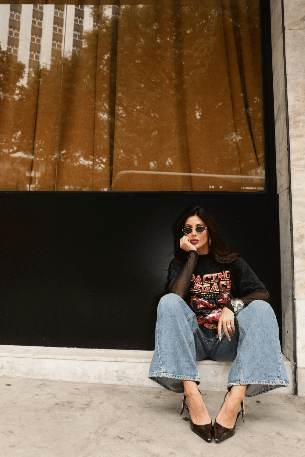 T-SHIRT OVERSIZED RACING LEGACY PRETO SKY