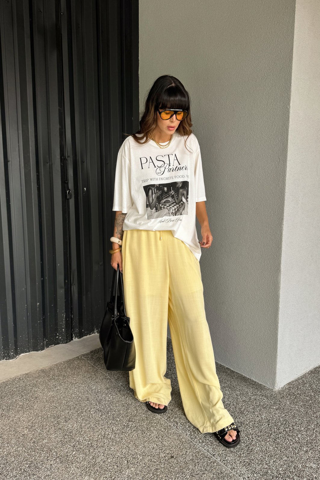 T-SHIRT OVERSIZED PASTA PARTNERS OFF WHITE