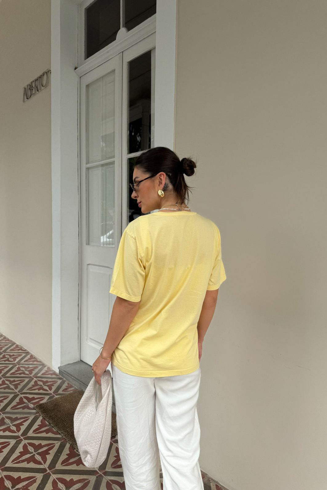 T-SHIRT ESTONADA MALLORCA AMARELO MANTEIGA