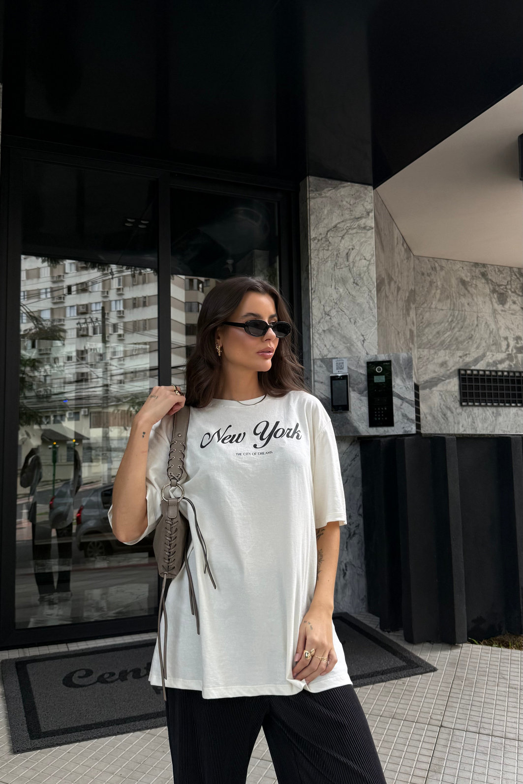 T-SHIRT OVERSIZED NEW YORK OFF WHITE