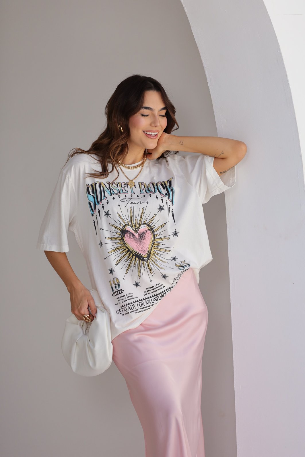 T-SHIRT OVERSIZED SUNSET ROCK TOUR OFF WHITE