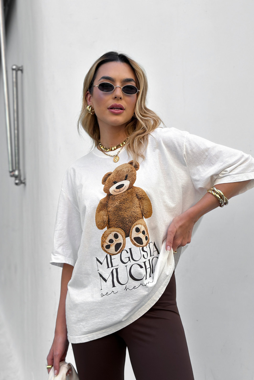 T-SHIRT OVERSIZED URSINHA ME GUSTA  OFF WHITE