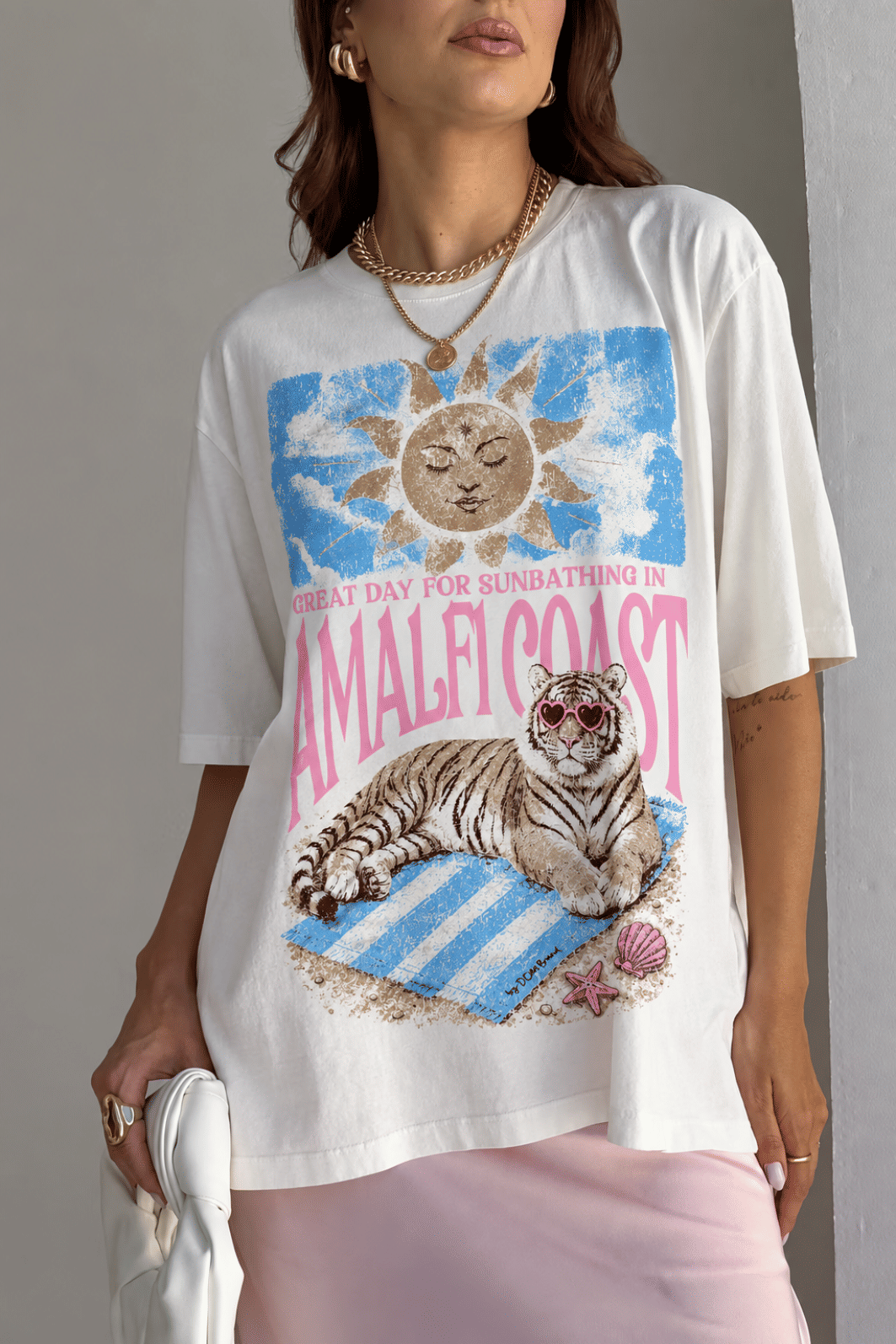T-SHIRT OVERSIZED GREAT DAY AMALFI OFF WHITE