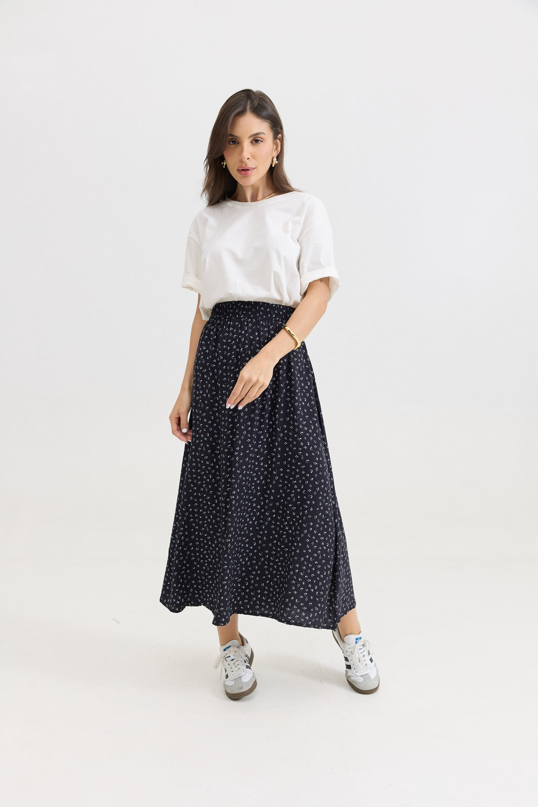 SAIA MIDI SWEET FLORAL PRETA