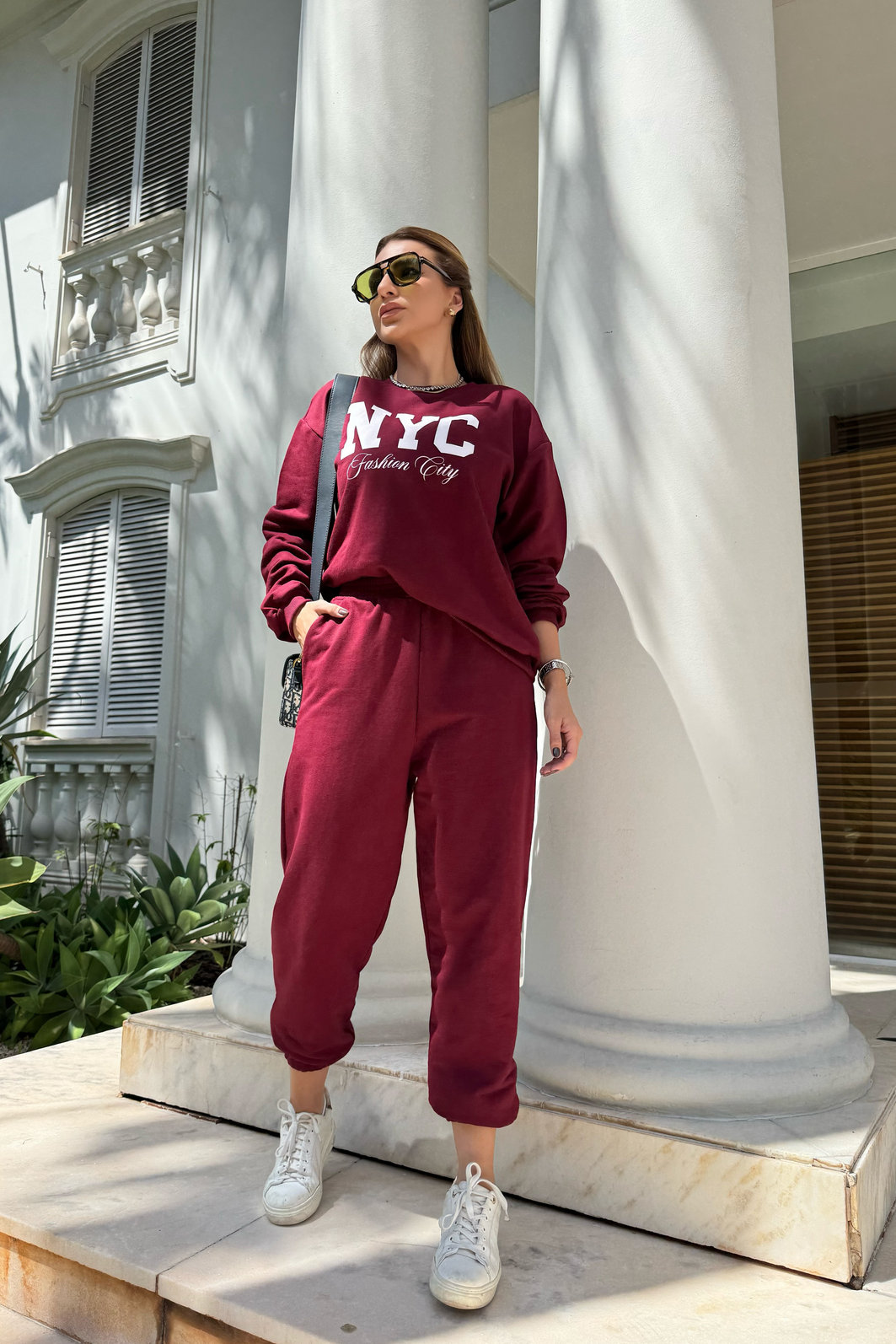 CALÇA DE MOLETOM MARSALA