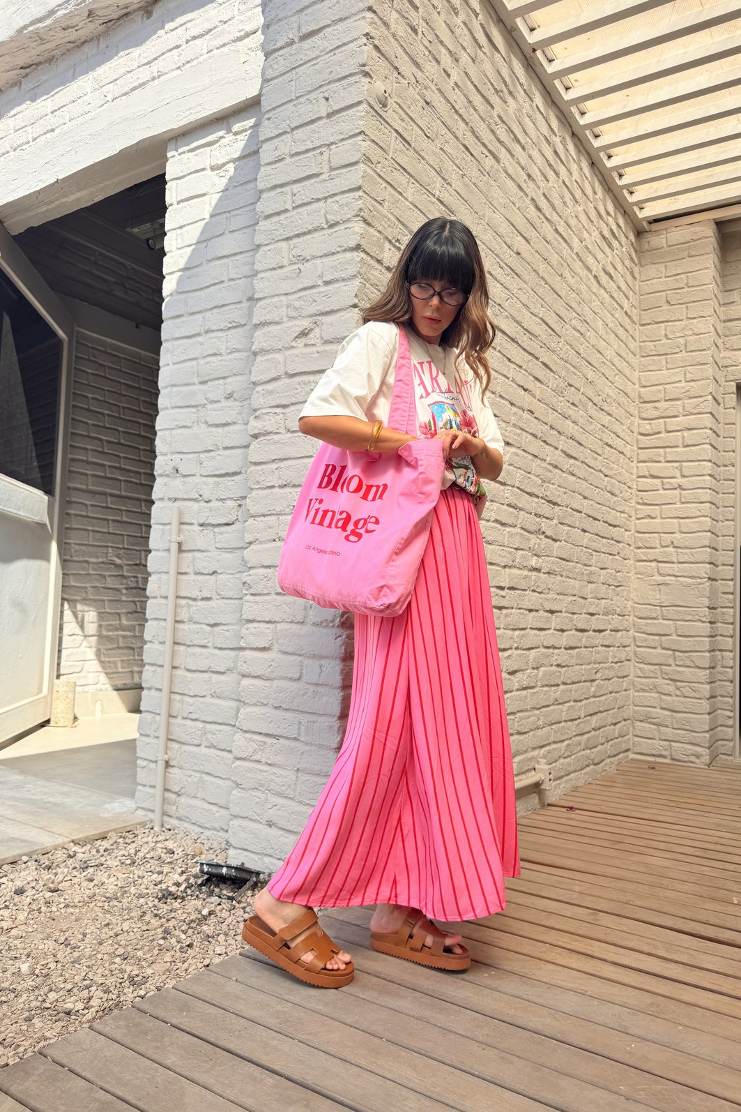 ECOBAG BLOOM VINTAGE ROSA CREAM