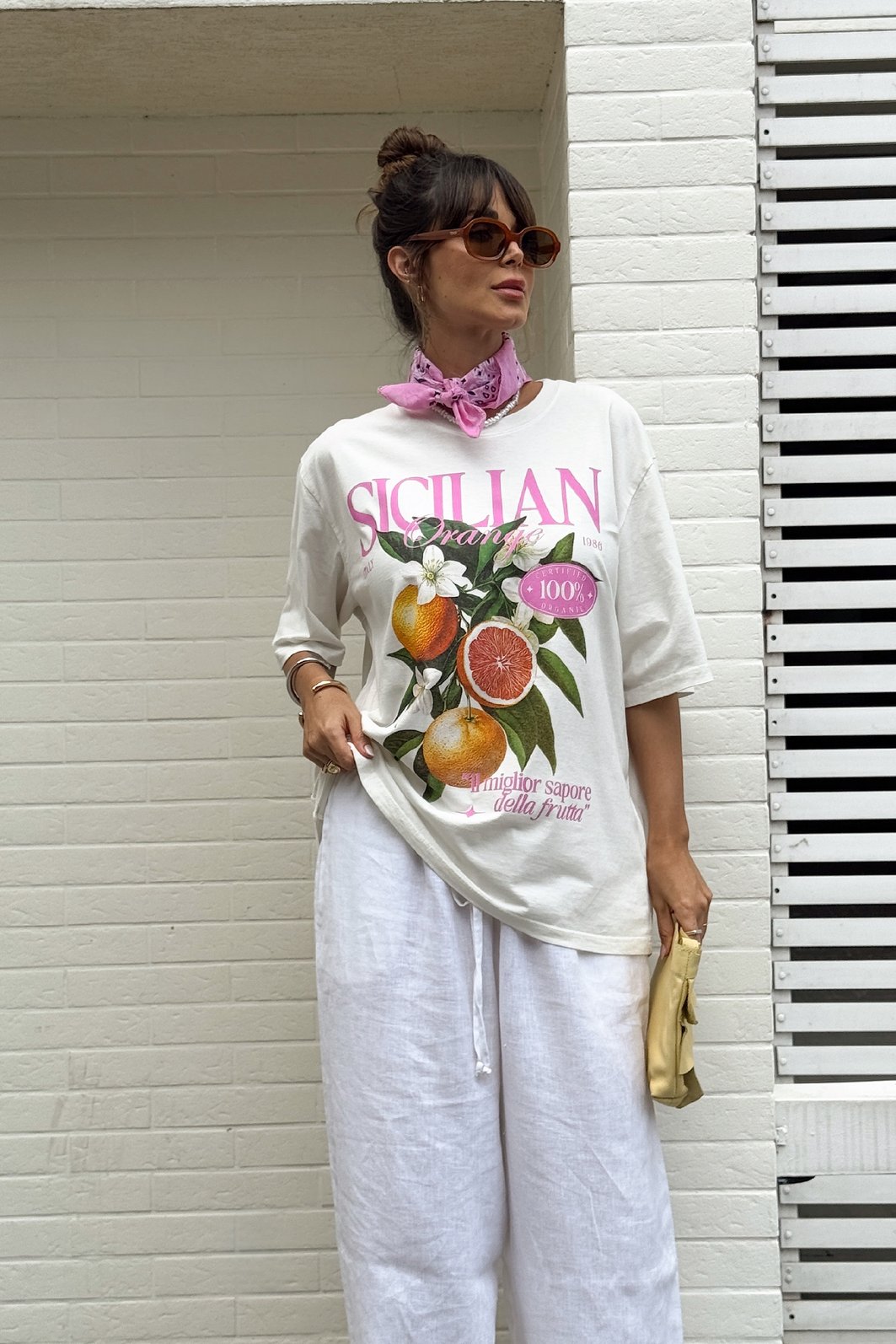 T-SHIRT OVERSIZED SICILIAN ORANGE OFF WHITE