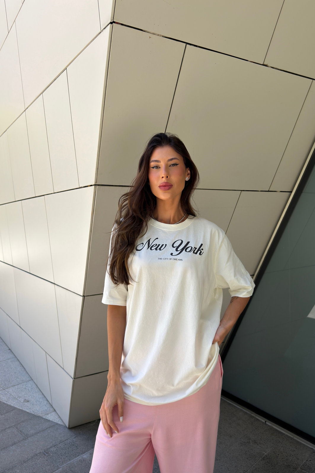 T-SHIRT OVERSIZED NEW YORK OFF WHITE