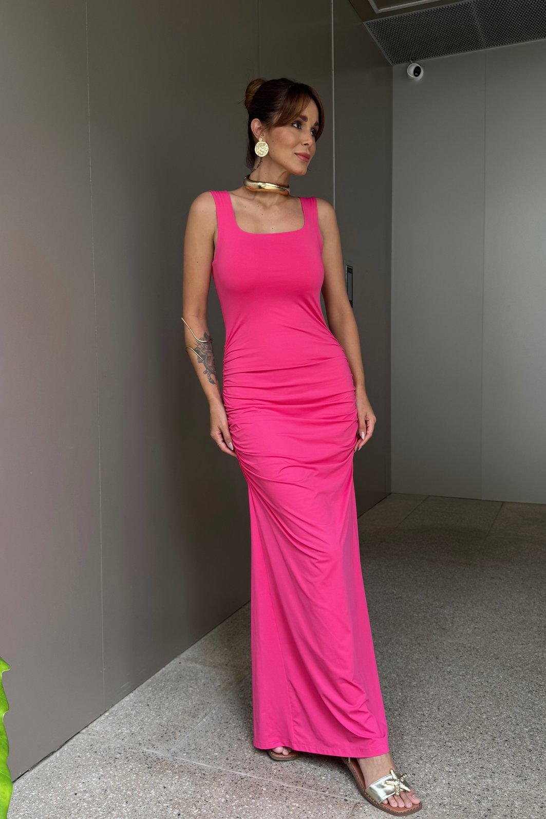 VESTIDO DECOTE QUADRADO GORGEOUS ROSA