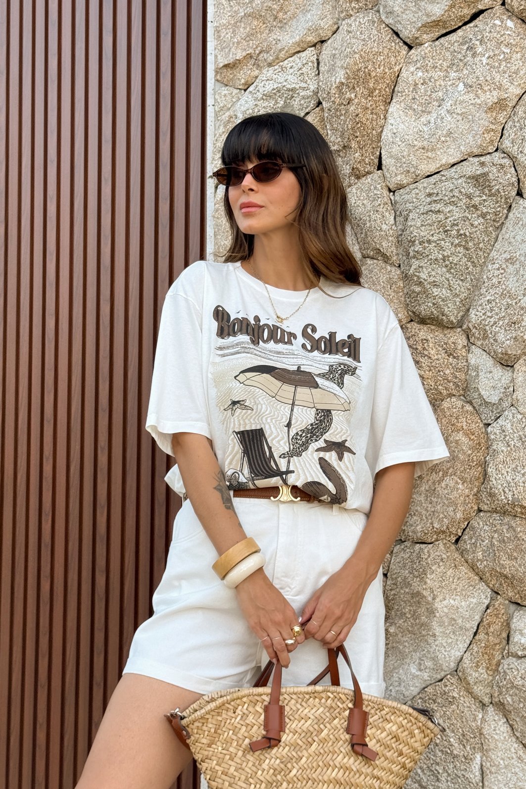 T-SHIRT OVERSIZED BONJOUR SOLEIL OFF WHITE