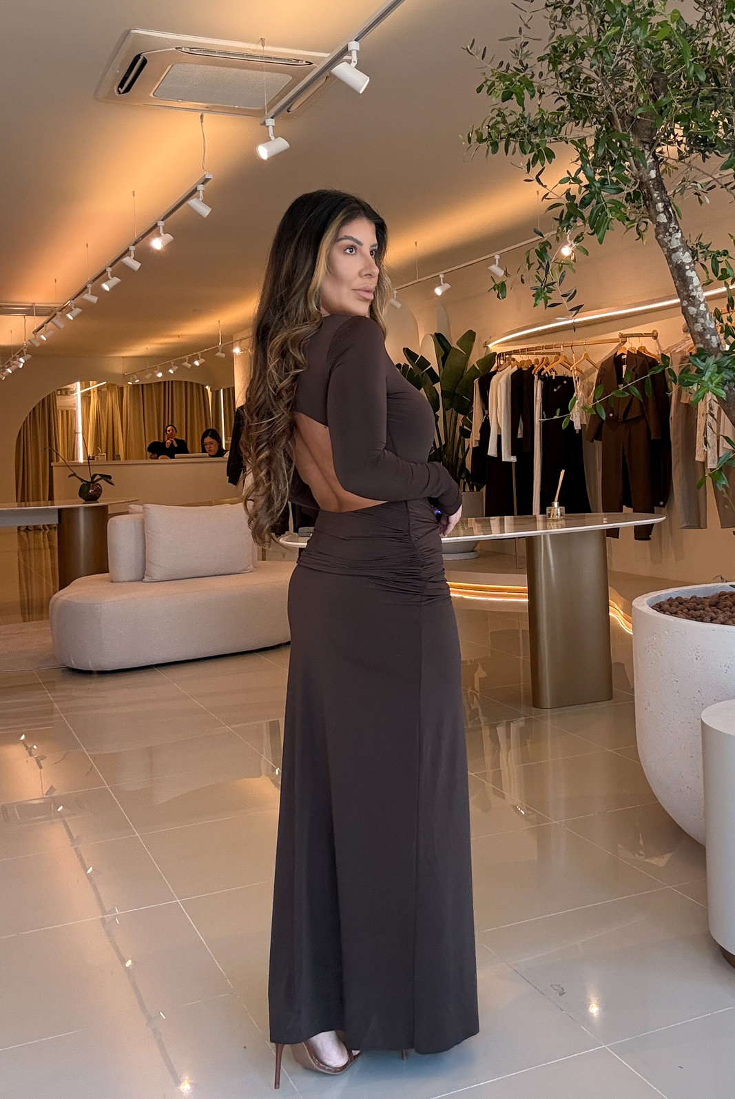 VESTIDO LONGO COSTAS ABERTA ALANA VESTIDO LONGO COSTAS ABERTA ALANA