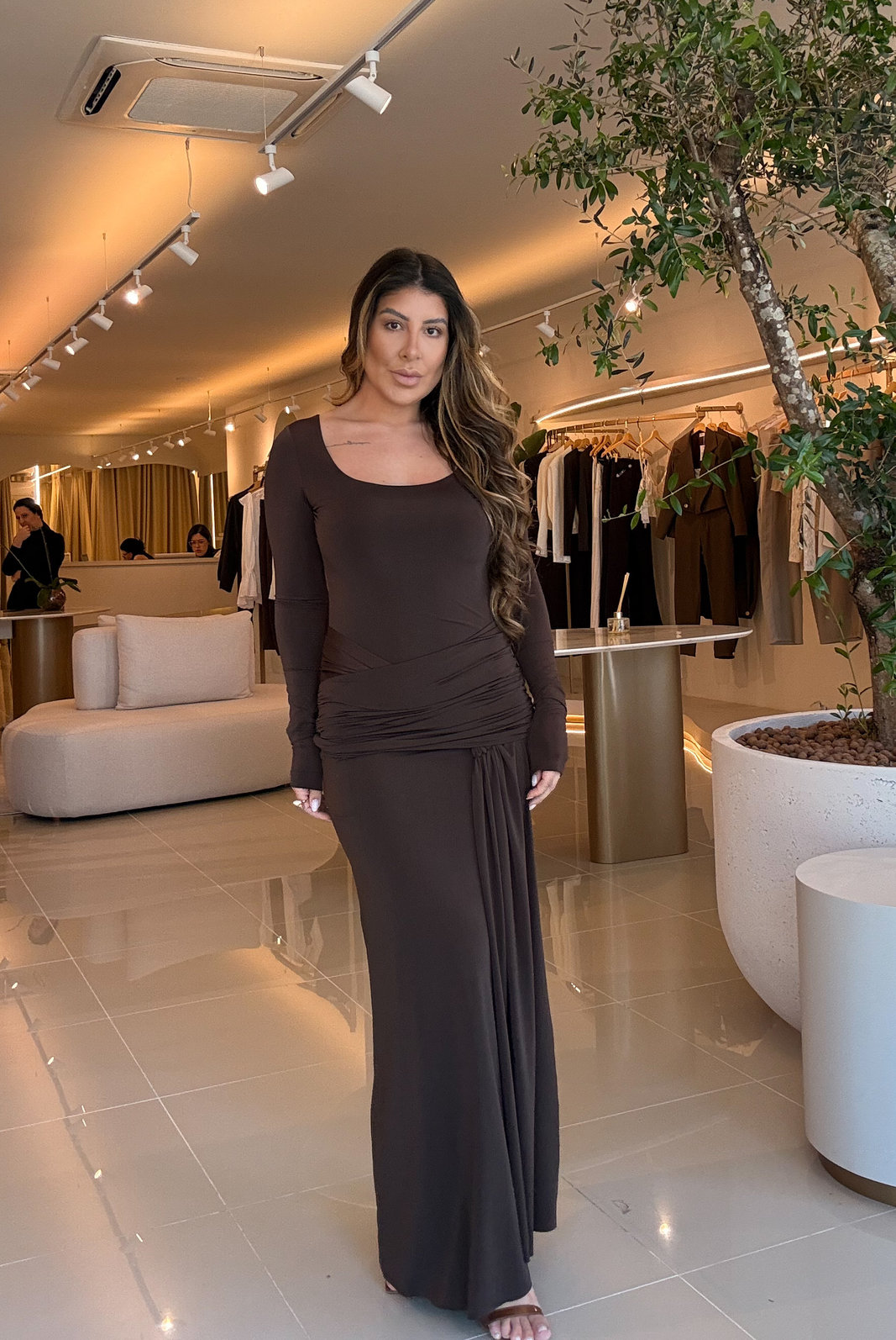 VESTIDO LONGO COSTAS ABERTA ALANA VESTIDO LONGO COSTAS ABERTA ALANA