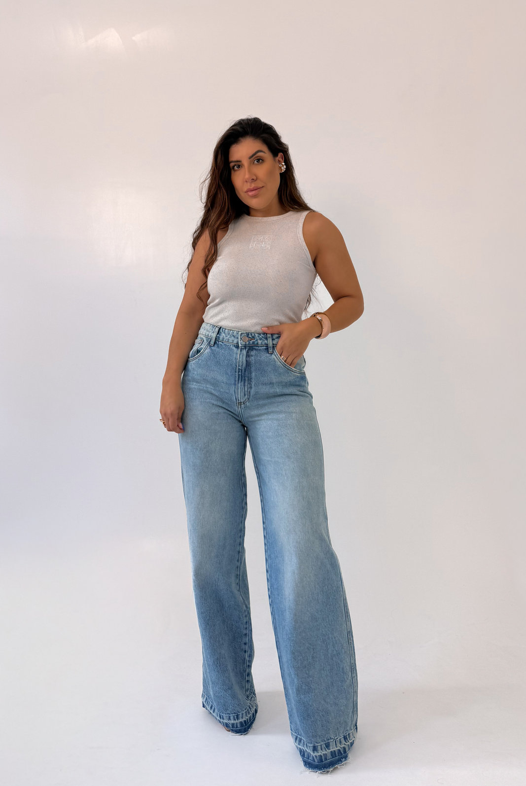 CALÇA JEANS WIDE LEG ANDRESSA MY CALÇA JEANS WIDE LEG ANDRESSA MY