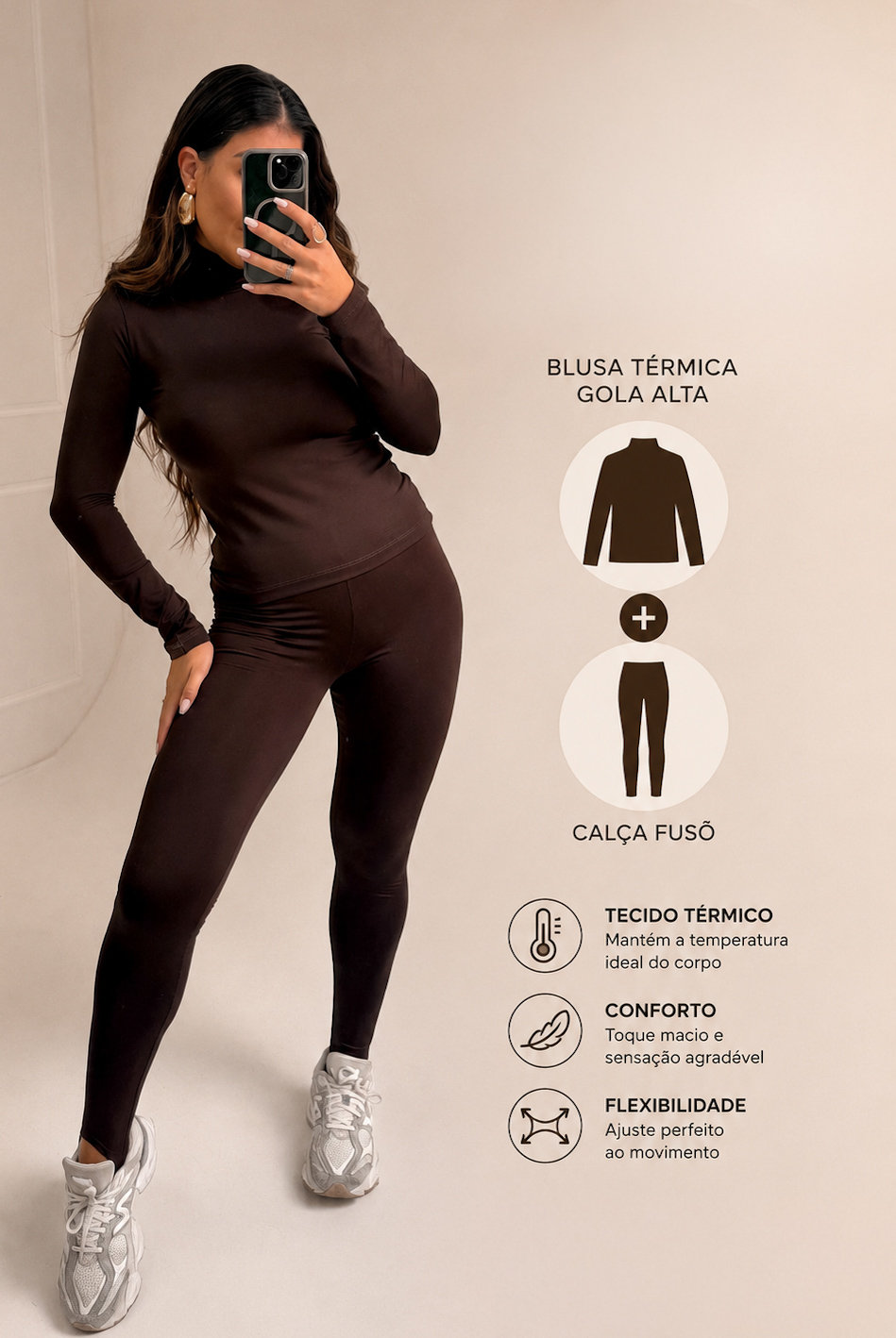 COMBO TÉRMICO CALÇA FUSÔ + BLUSA GOLA ALTA NINA COMBO TÉRMICO CALÇA FUSÔ + BLUSA GOLA ALTA NINA