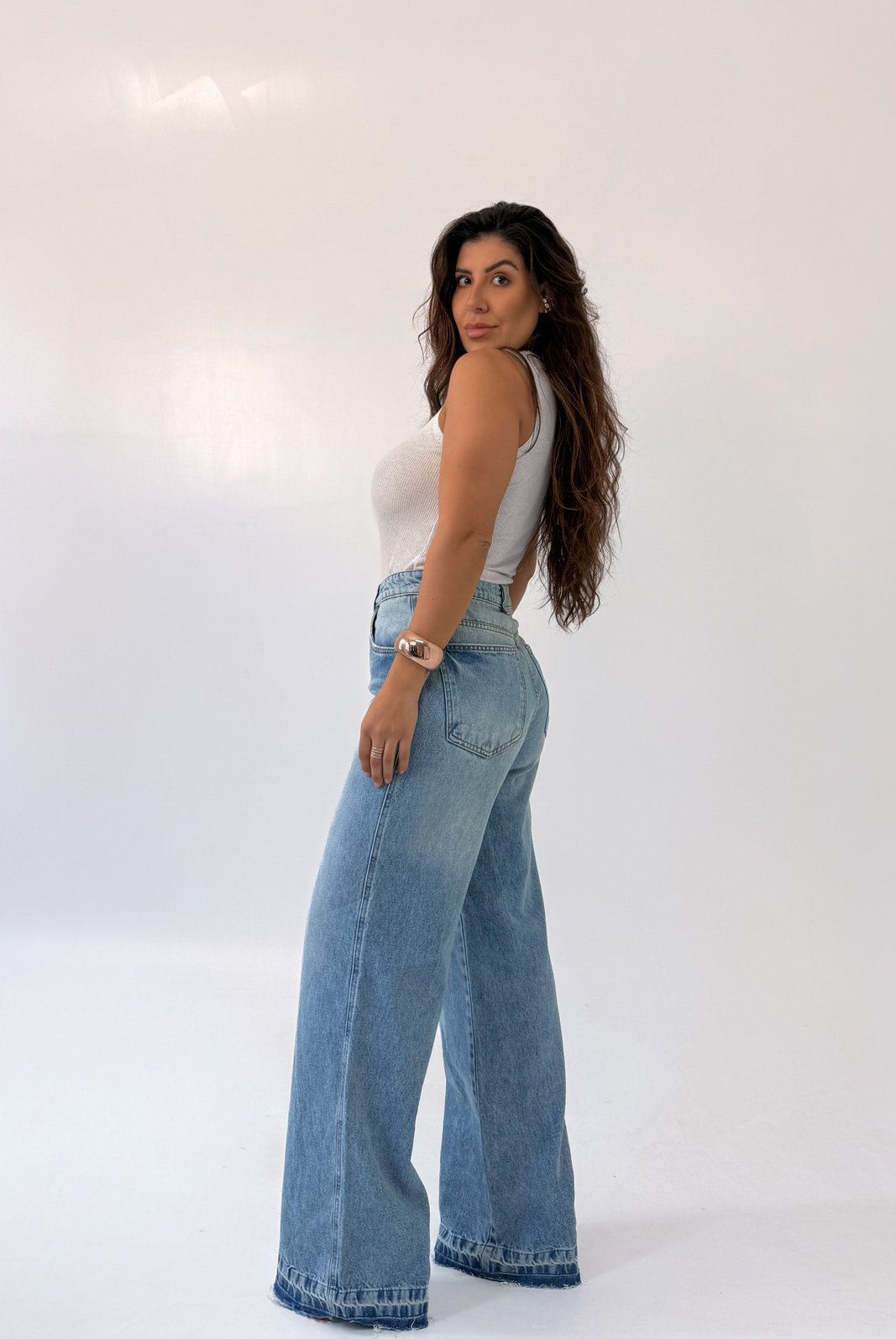 CALÇA JEANS WIDE LEG ANDRESSA MY CALÇA JEANS WIDE LEG ANDRESSA MY