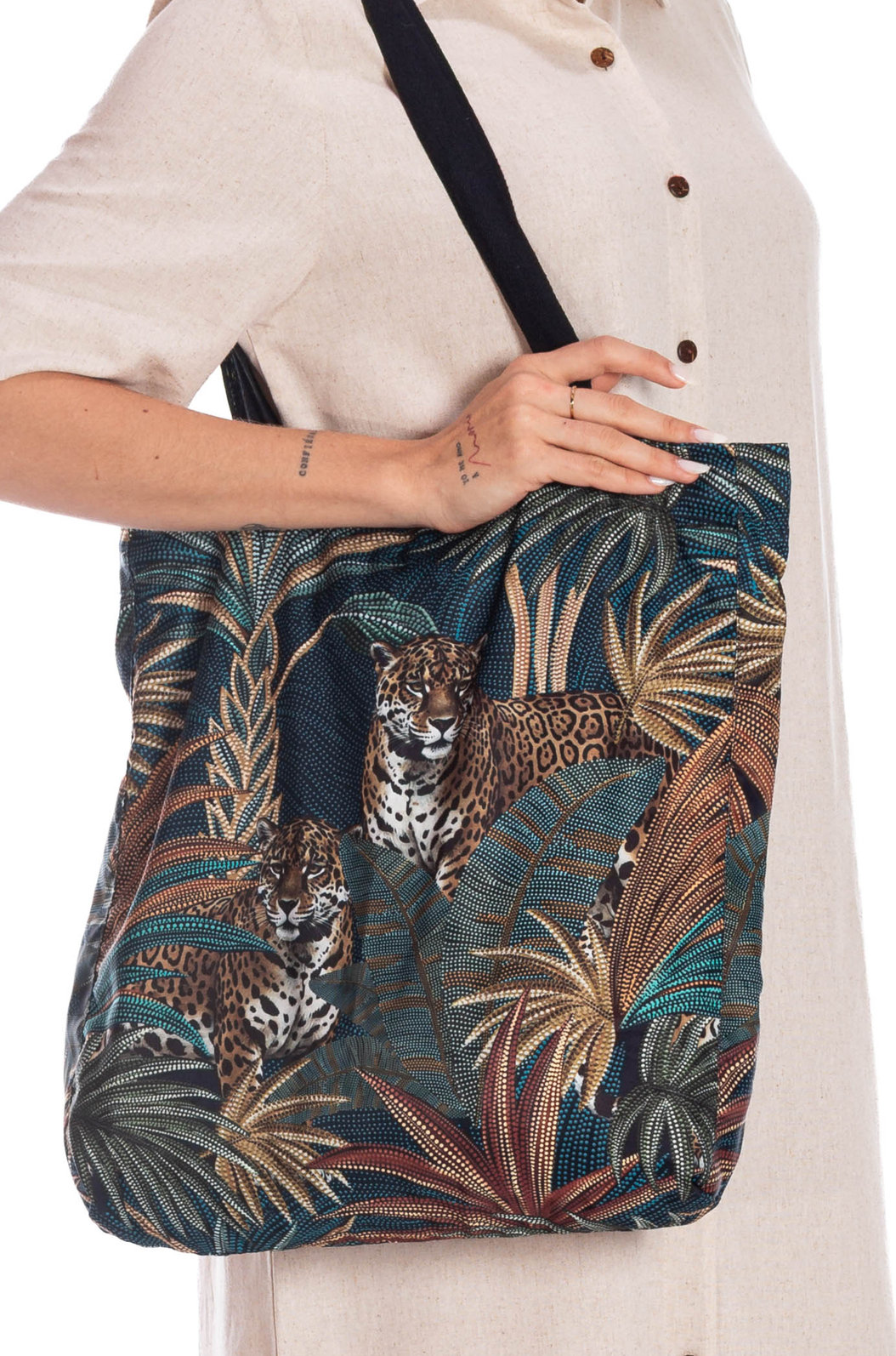Sacola Bag Estampado Onças Pontos de Luz