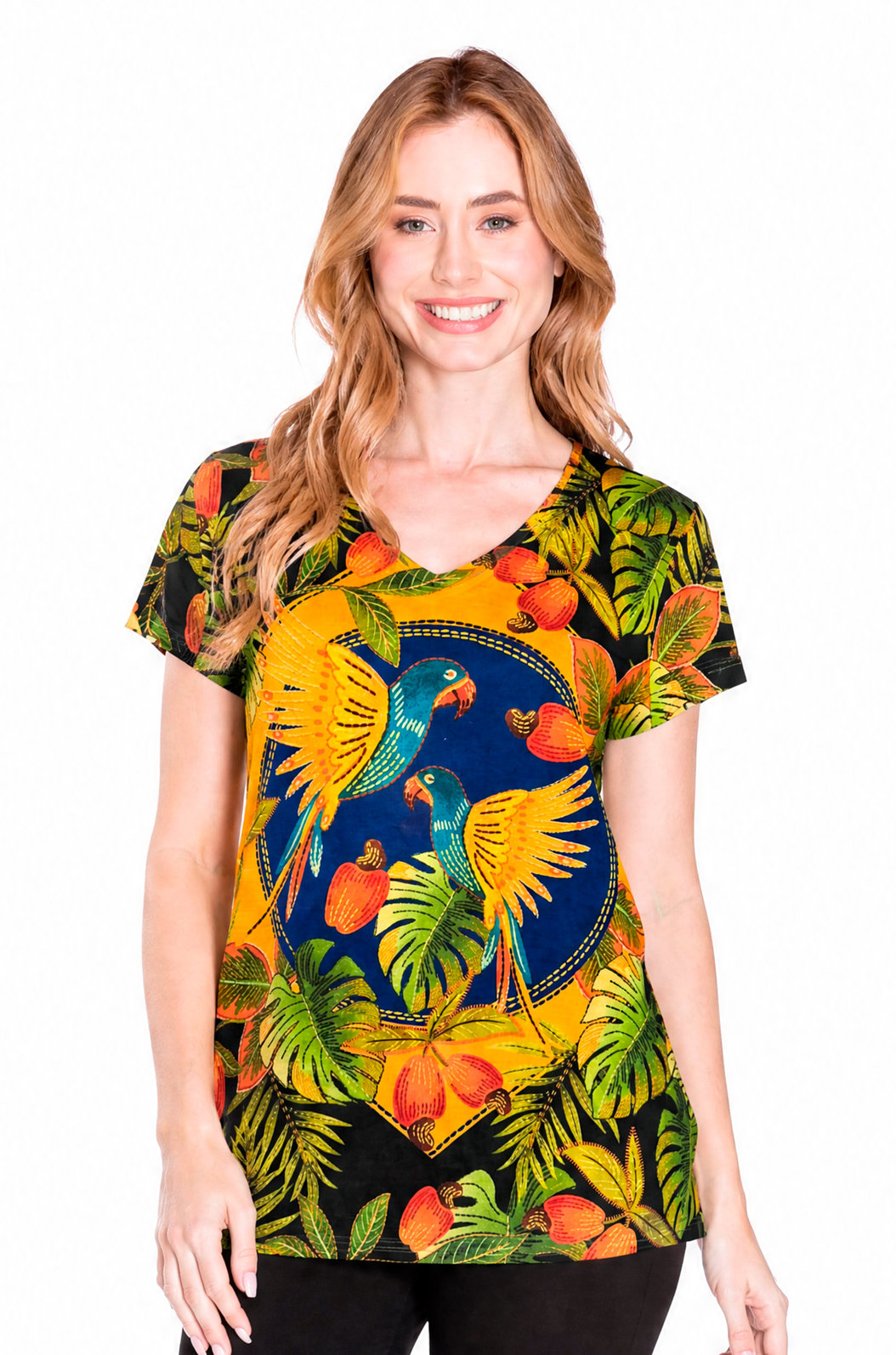 Blusa Florata Estampada Bandeira Brasil Caninde Folha Blusa Florata Estampada Bandeira Brasil Caninde Folha